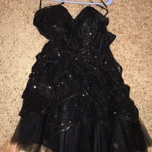 Black sequin cocktail dress
